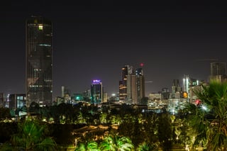 Adis-Ababa by night in Ethiopia
