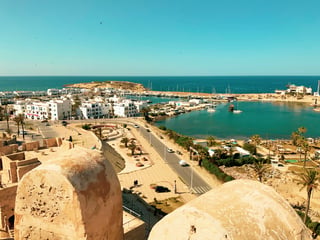 View on harbor in Tunisia