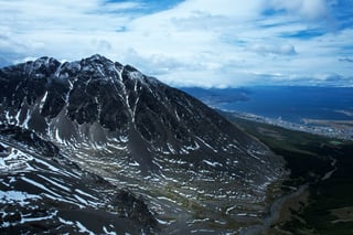 View of mountains and coast in Argentina