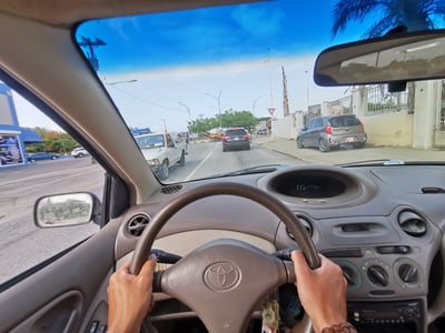 Street view in Aruba from a rental car