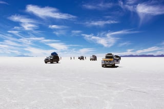 4x4 vehicles on South American salt pans