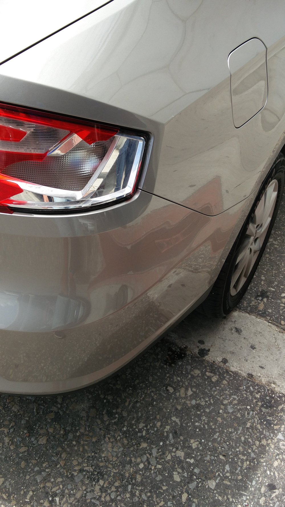 When collecting the rental car take pictures of the tires, lamps and windows