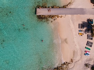 A beach with people relaxing in Curaçao