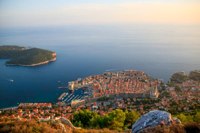View of Dubrovnik and the harbor