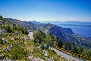 Coastal road through mountains in Croatia