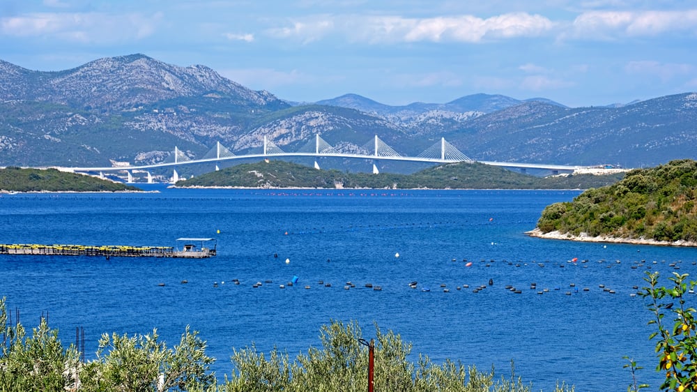 View on the Peljesac bridge, Croatia