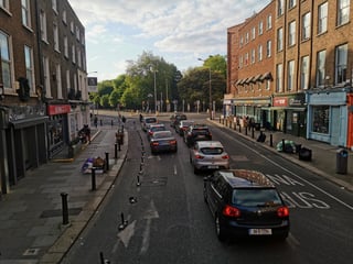 Cars in street in Ireland
