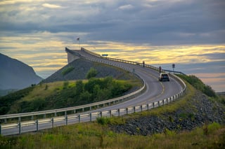 Road to bridge in Norway