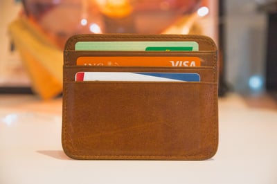 Bank cards in a wallet