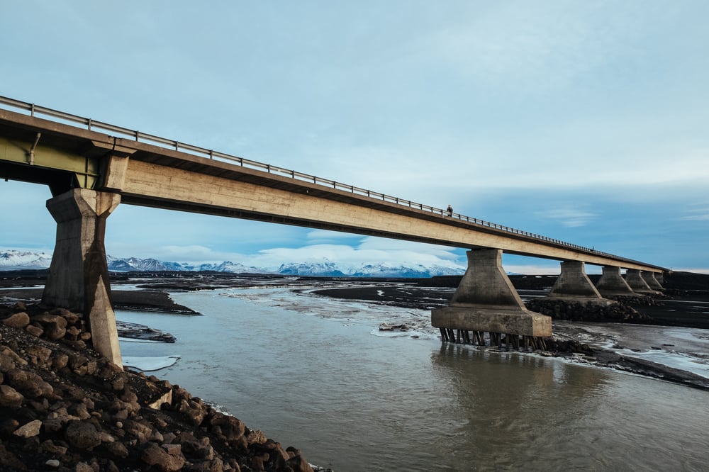 Bridges in Iceland are often one-lane roads