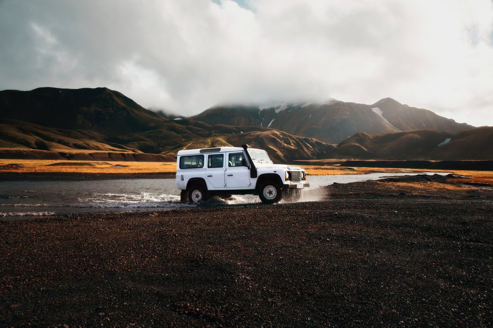 4x4 in riverbed in Iceland