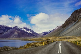 Road through icelandic landscape