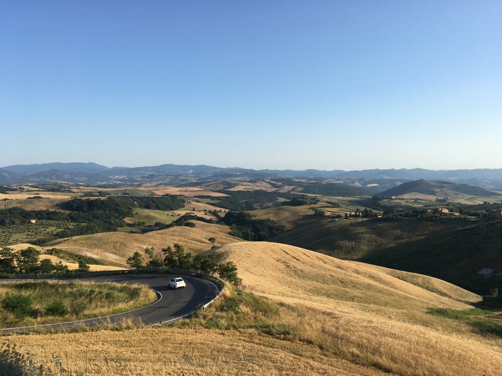 A road trip in Italy with a rental car