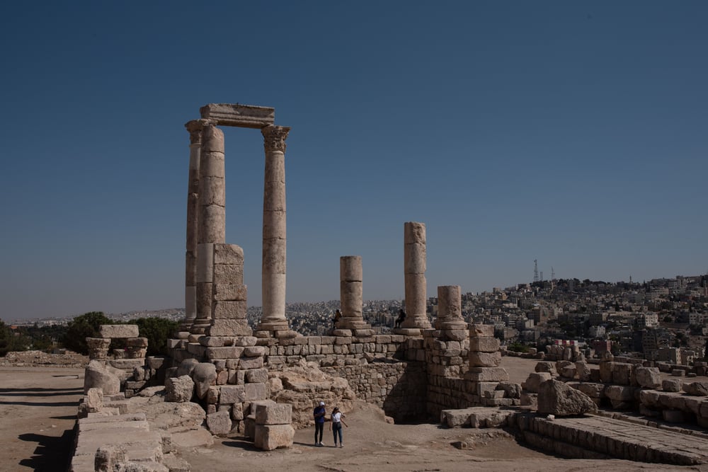 Temple Hercules in Amman during a road trip