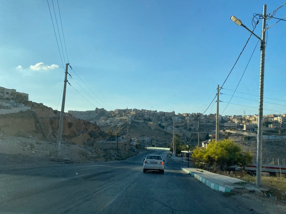 Roads with speed bumps in Jordan