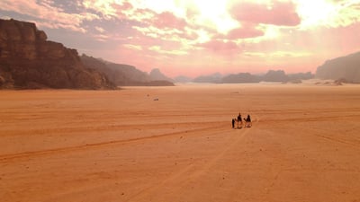 Wadi Rum and camels, Jordan