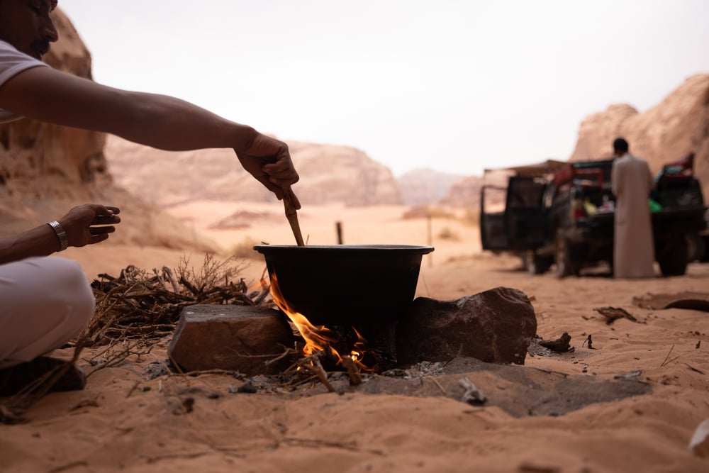 Meal and accommodation in Wadi Rum