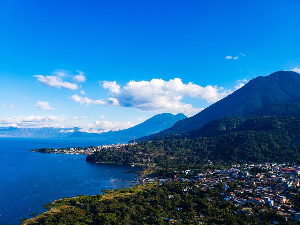 Renting a car in Mexico and driving to Guatemala to see this view of the sea