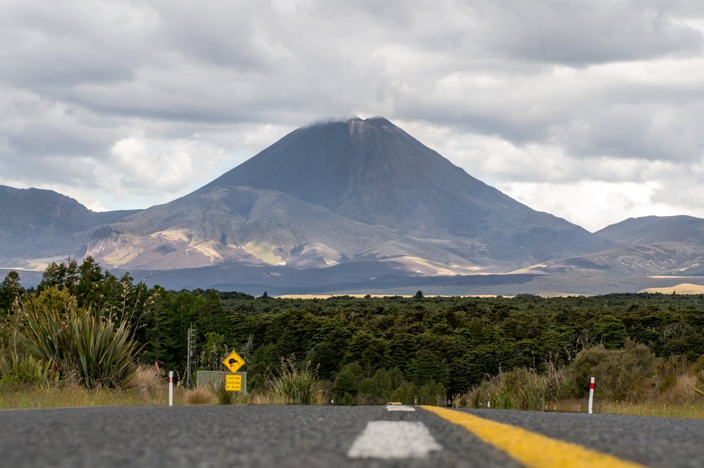 Volcanic cone, mount Ngauruhoe, New Zealand