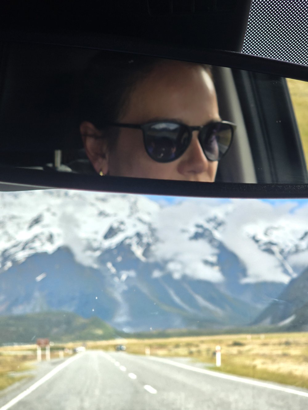 Drivers view on mountains