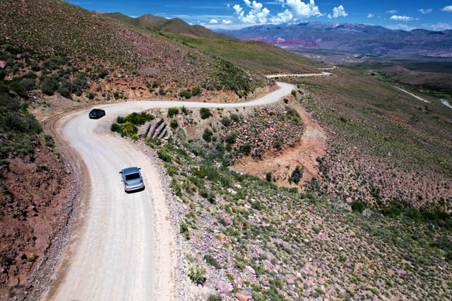 The unpaved Route 73 through the hills of Jujuy, Argentina.