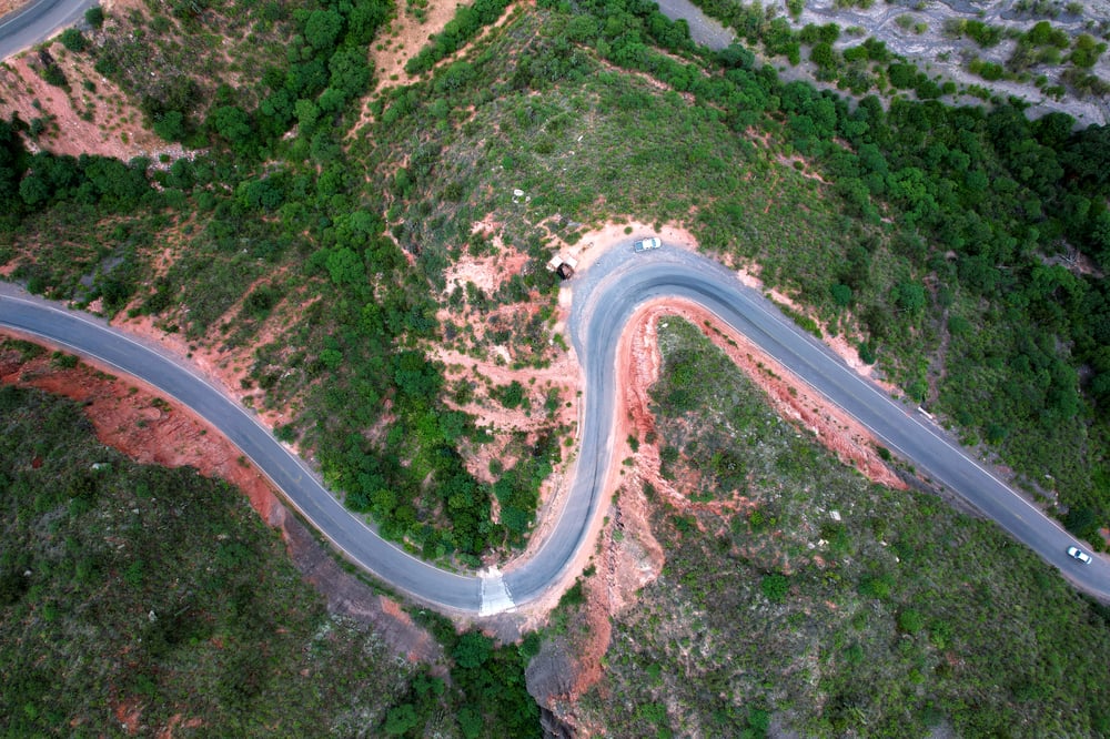 Air-view of a road in Salta, Argentina