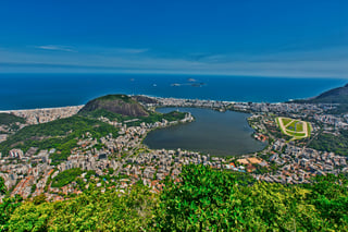 View on city and sea in Brazil