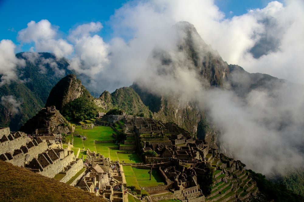 Ancient village in mountains in Peru