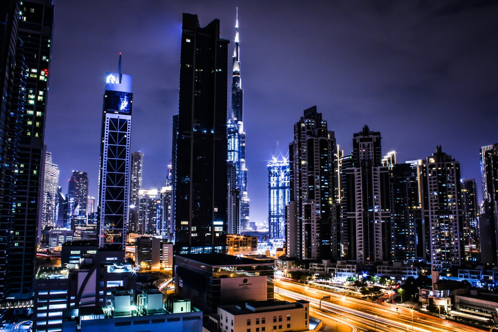 City by night in United-Arab-Emirates